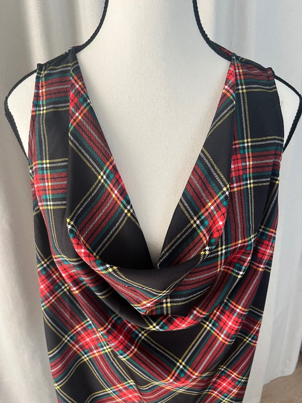 J Crew Cowl neck top Plaid Medium